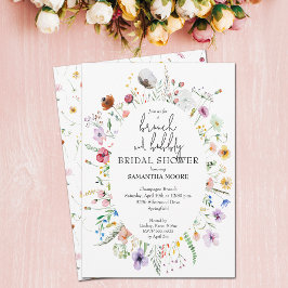 Brunch und Bubbly Wildblume Brautparty Einladung