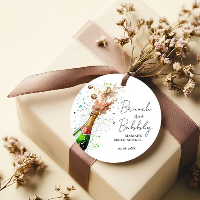 Brunch und Champagner-Brautparty Geschenkanhänger (Von Creator hochgeladen)