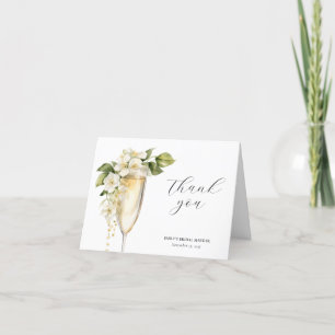 Brunch und Champagner Elegante Bridal Shower Dankeskarte
