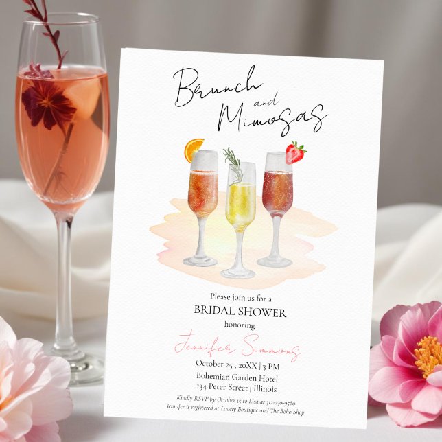 Brunch und Mimosas | Cocktails Brautparty Einladung (Von Creator hochgeladen)