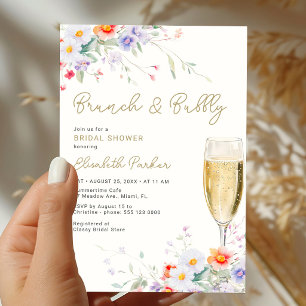 Brunch und prickelnde botanische Hochzeitsdusche Einladung