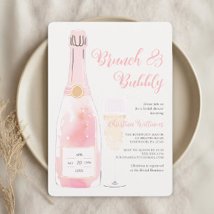 Brunch und prickelndes Champagner Brautabschiedspa Einladung