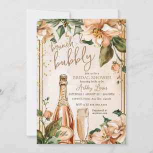 Brunch und Sekt, Roségold Champagner für die Braut Einladung