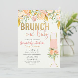 Brunch und Sprudel Baby Shower Einladung