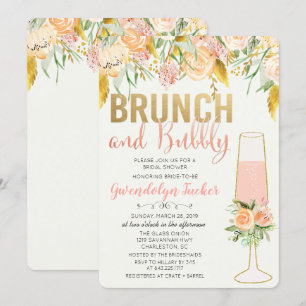 Brunch und Sprudel Hochzeitsdusche Einladung
