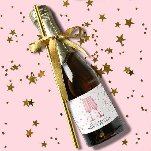 Brunch und Sprudel Junggesellinnen-Abschied Mini (Brunch and Bubbly bridal shower mini champagne bottle labels, use to serve or give as favors)