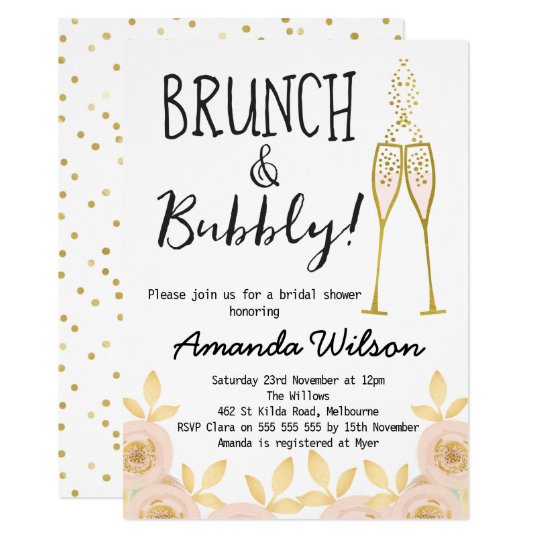 Brunch Und Sprudelnde Brautparty Einladung Einladung Zazzle At