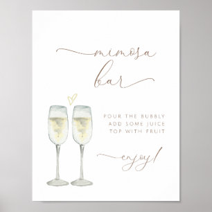 Brunch und sprudelnde Mimosa-Bar-Beschilderung Poster