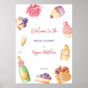 Brunch und sprudelnde Patisserie Brautparty Willko Poster