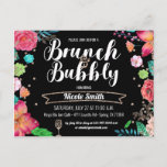 Brunch und sprudelnder einladungspostkarte<br><div class="desc">Watercolorblumenelemente mischten mit Pop des Rosengoldconfetti-Glitters wirklich auf diesem Brunch und sprudelnden Postkarteneinladung.</div>