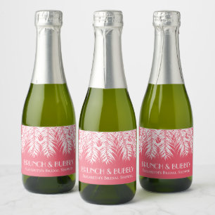 Brunch und Sprudelrosa Mini-Sekt-Etikett