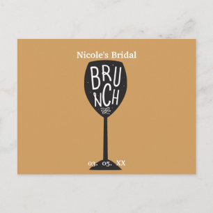 BRUNCH-Weinglas JEDER FARBE & VERANSTALTUNG Trendy Postkarte