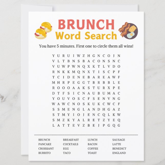 Brunch Word Search Game (Vorderseite)