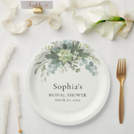 Brunch y Bubbly Glass of Champange Bridal Shower Pappteller