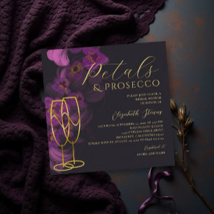 Brunch zur Brautparty mit lila Orchideenblüten Pro Einladung