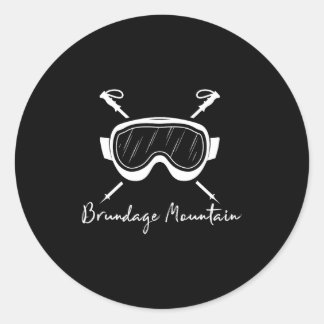 Brundage Mountain Idaho Skibrille Skifahrer Runder Aufkleber