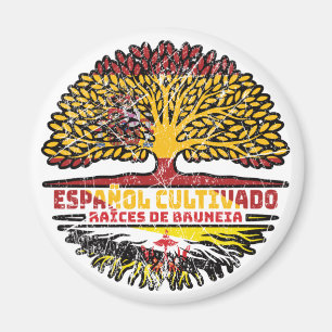 Brunei Bruneianisch Spanisch Spanien Baumwurzeln F Magnet