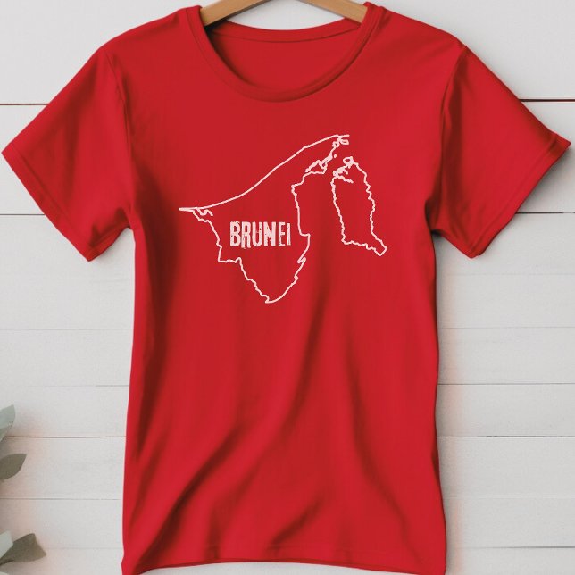 Brunei Country Map Shirt Bruneian Line T - Shirt T (Von Creator hochgeladen)