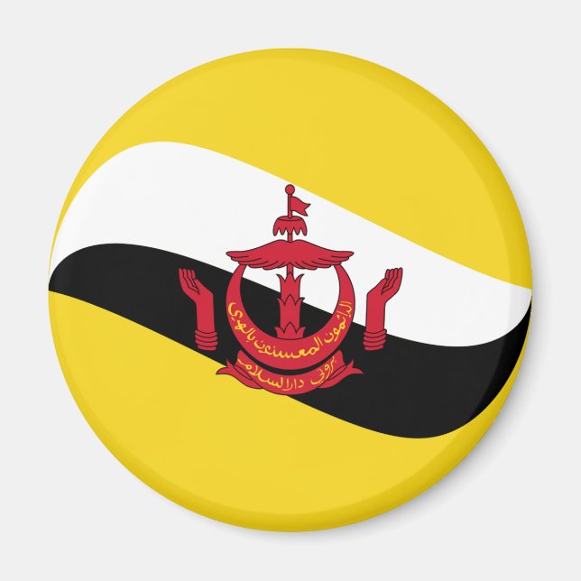 Brunei Fisheye Flag Magnet (Vorne)