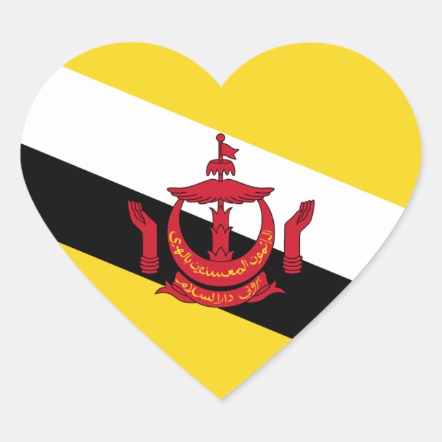 Brunei Flag Heart Sticker (Vorderseite)