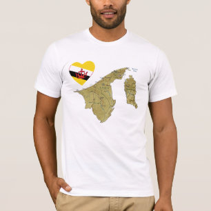 Brunei Flag Herz und Karte T - Shirt