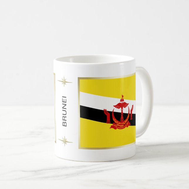 Brunei Flag + Karte Tasse (VorderseiteRechts)