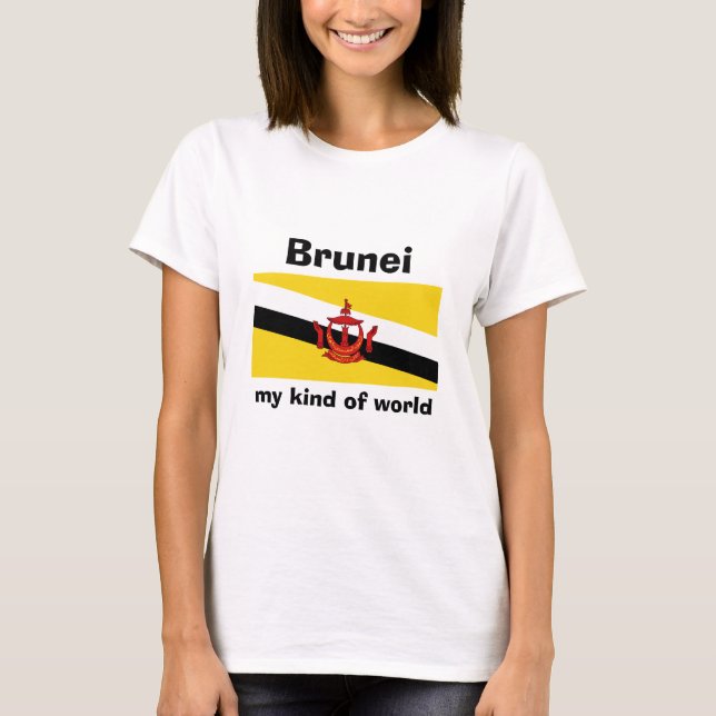 Brunei Flag + Karte + Text T - Shirt (Vorderseite)