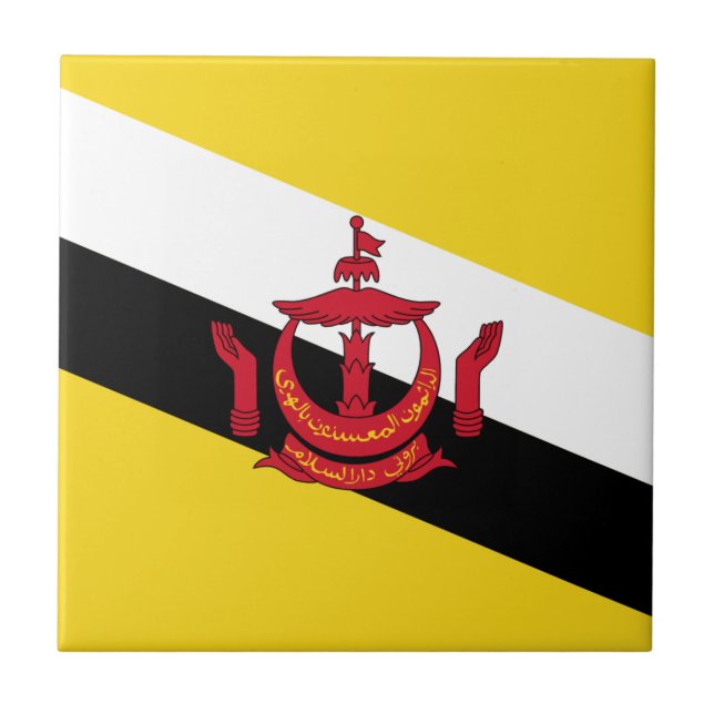Brunei Flag Keramik Tile Fliese (Vorderseite)