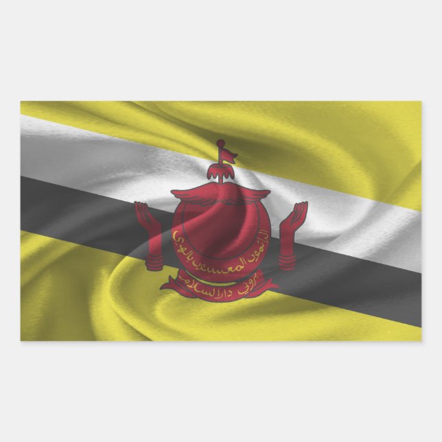 Brunei Flag Rechteckiger Aufkleber (Vorderseite)