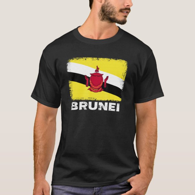 Brunei Flag Unterstützung Bruneischen Menschen Fra T-Shirt (Vorderseite)