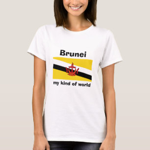Brunei-Flagge + Karte + Text-T-Shirt T-Shirt