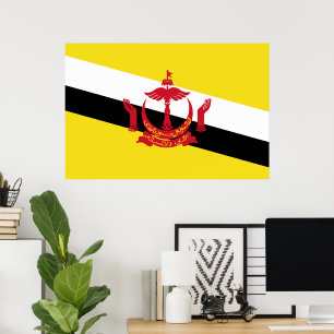 Brunei-Flagge Poster