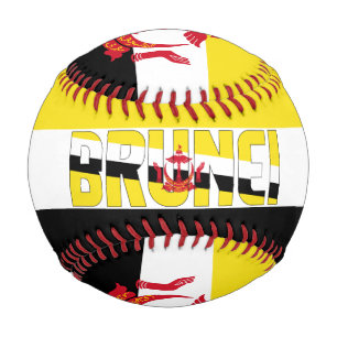 Brunei-Flagge und Wappen Patriotisch Baseball