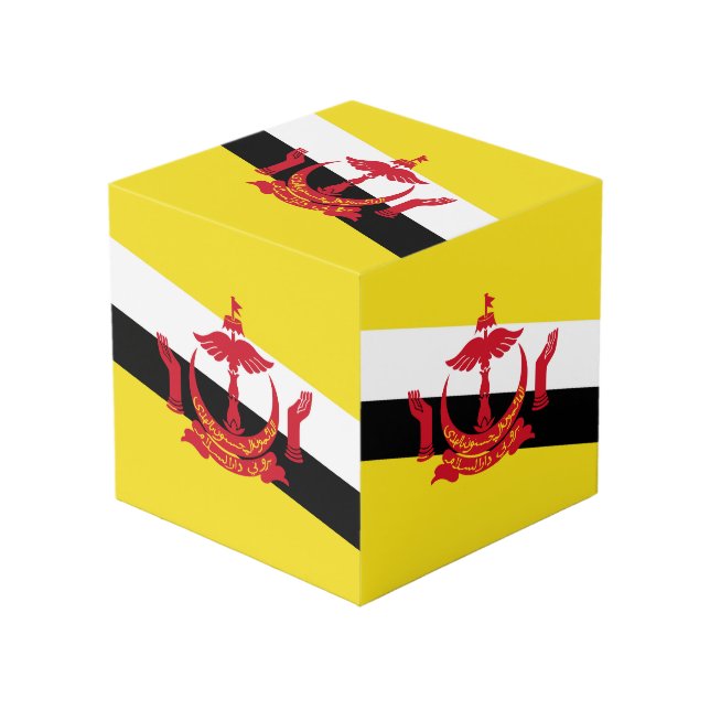 Brunei-Flagge Würfel (Vorderseite Schrägansicht)
