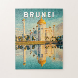 Brunei Illustration Travel Art Vintag Puzzle