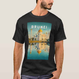 Brunei Illustration Travel Art Vintag T-Shirt
