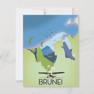 Brunei-Karte Reiseplakat
