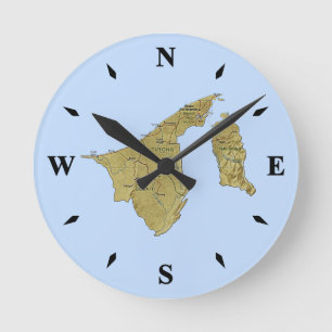 Brunei Map Clock Runde Wanduhr