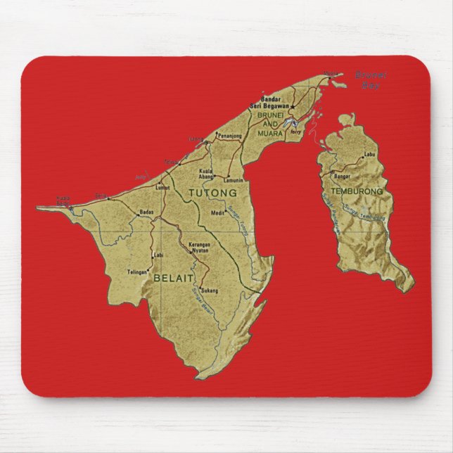 Brunei Map Mousepad (Vorne)