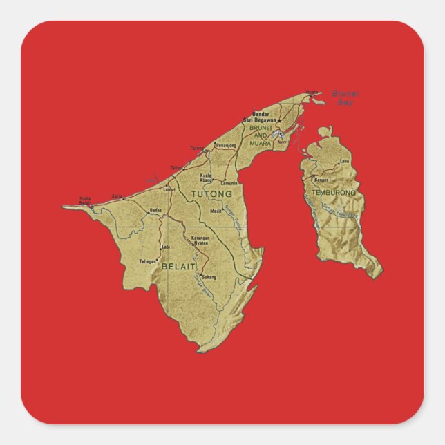 Brunei Map Sticker (Vorderseite)
