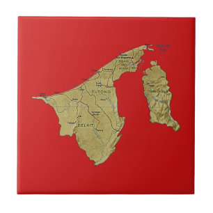 Brunei Map Tile Fliese