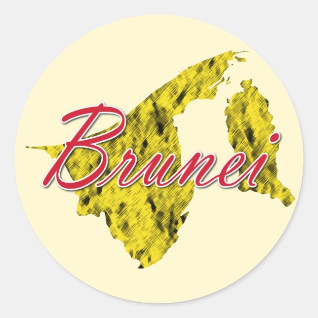 Brunei Runder Aufkleber (Vorderseite)