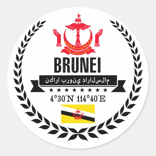 Brunei Runder Aufkleber (Vorderseite)