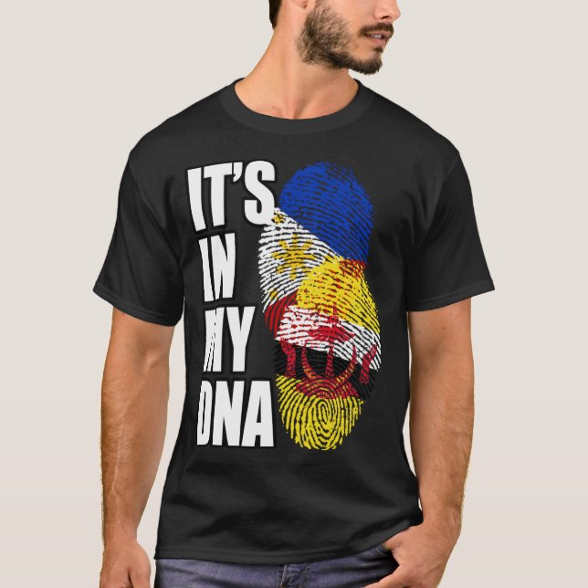 Bruneian und Filipino - DNA-Fahne T-Shirt (Vorderseite)