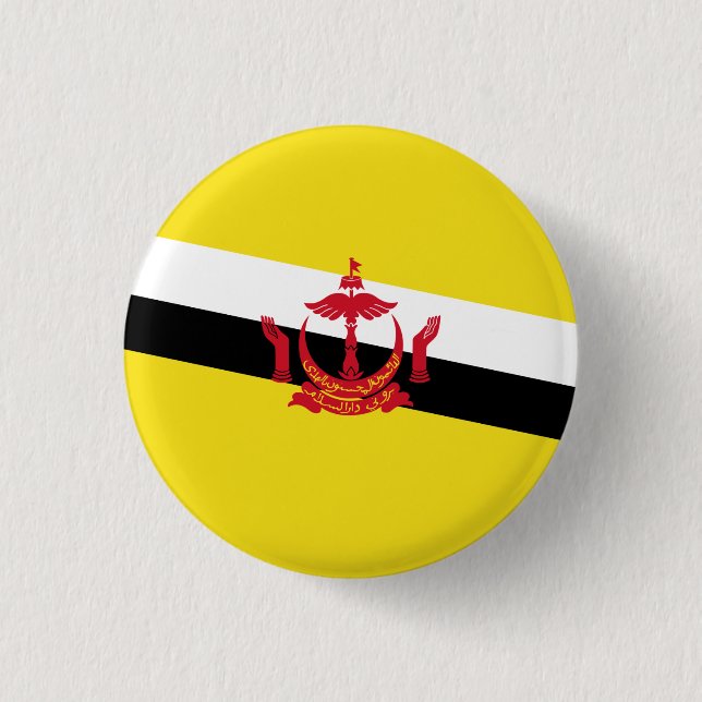 Bruneische Flagge, Flagge von Brunei Button (Vorderseite)