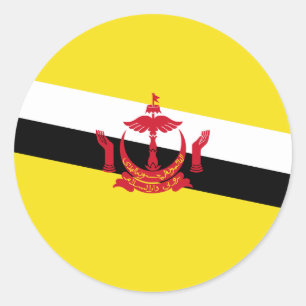 Bruneische Flagge, Flagge von Brunei Runder Aufkleber