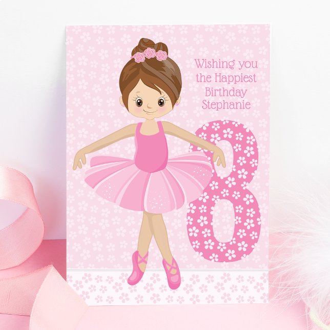 Brünett Ballerina Birthday Karte (Von Creator hochgeladen)