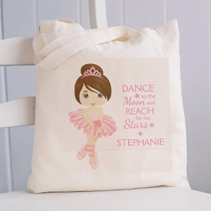 Brünett Ballerina Personalisiert Tragetasche
