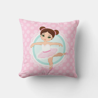 Brünett Ballerina - Rosa Balletttänzerin Girl Kissen