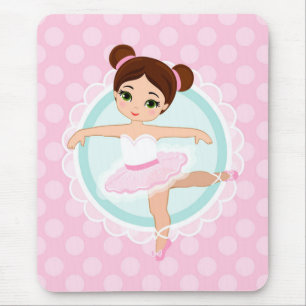 Brünett Ballerina - Rosa Balletttänzerin Girl Mousepad